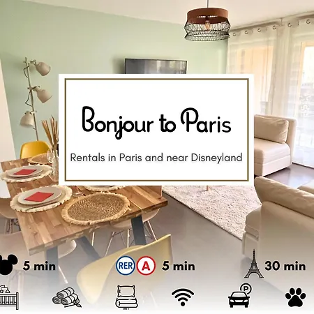Bonjour To Paris - Disney, Balcon, Parking, 5 Personnes Montevrain Exterior photo